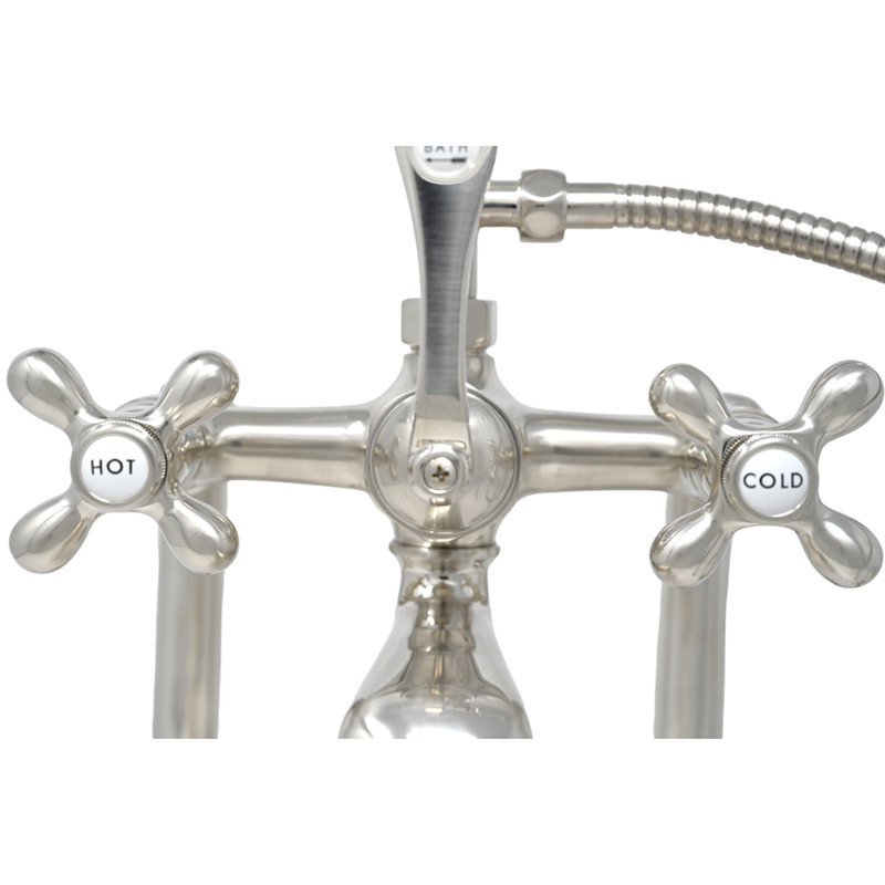 British Telephone Deck Mount Tub Faucet (P0462) by Strom Living, Matte Nickel