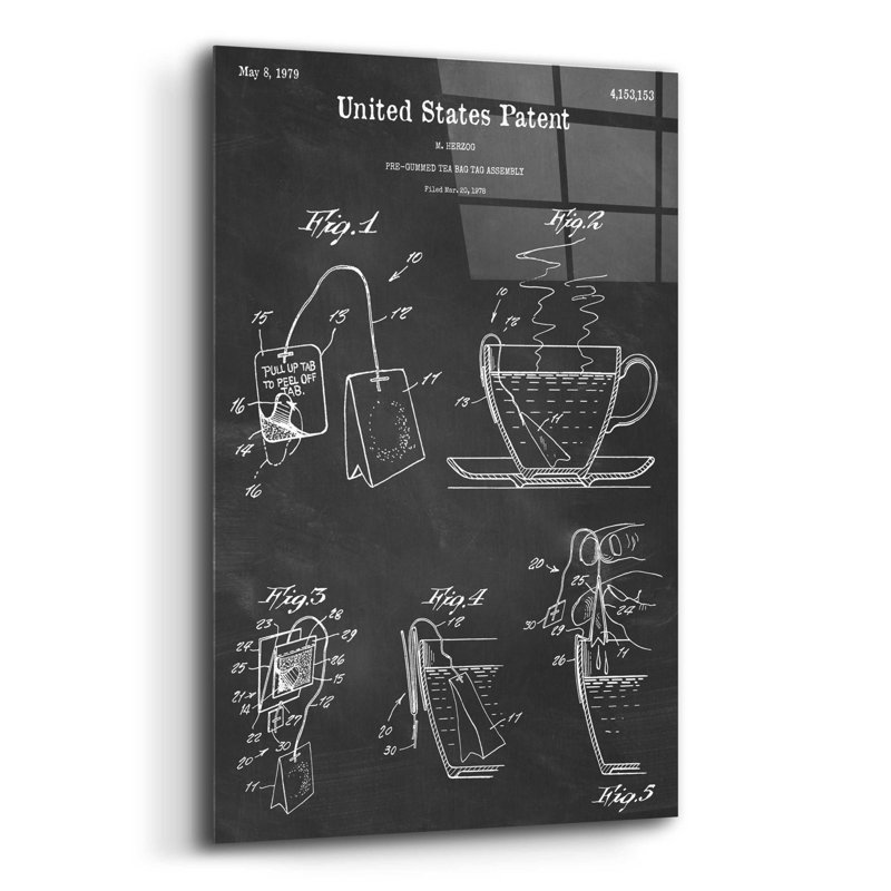«Tea Bag Blueprint Vernis», impression sans cadre, H 16 po x l 12 po x P 0,13 po