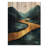 Quiet Bold Mountain In Emerald Gold Harmony I - Lake Wood Wall Decor - On Natural Pine Wood-1822027230
