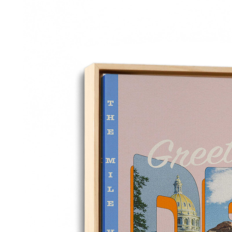 «Greetings From Denver» par Deny Designs, reproduction d'art, 18 x 24, Toile avec cadre, Tanné