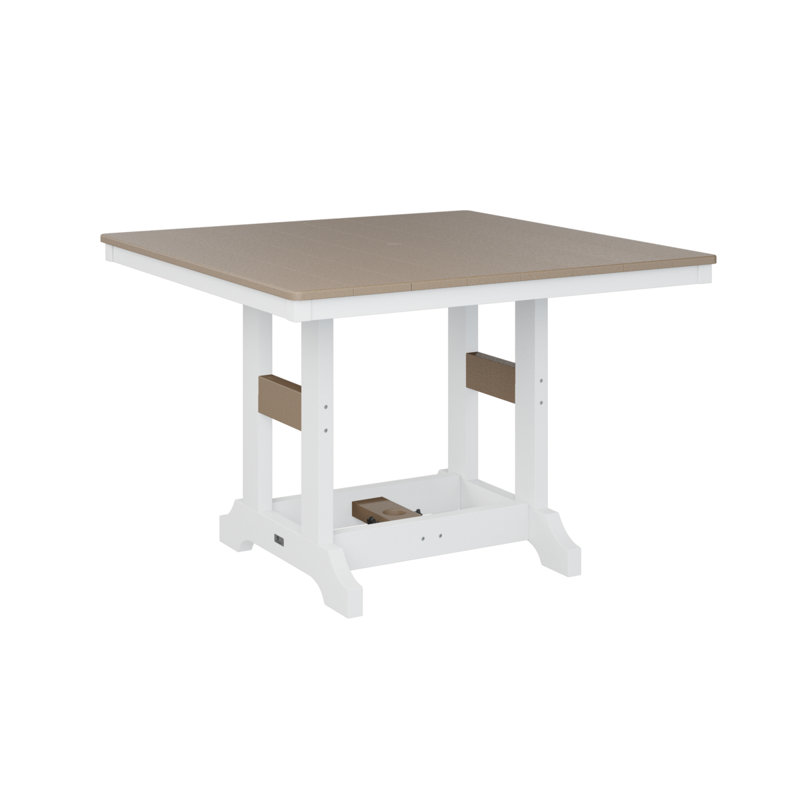 Table de bar berlinoise Berlin, H 39,5 po x l 44 po x P 44 po, Bois vieilli