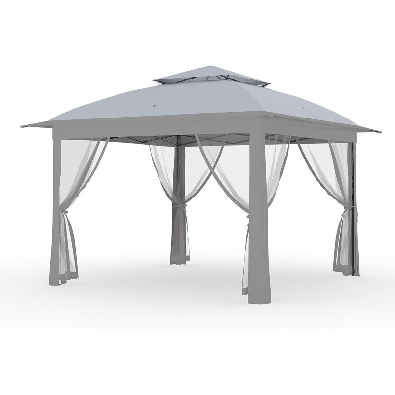 Outdoor Canopy Tent with Mosquito Netting, 11FTfor Patio, Outdoor Gazebo with Portable Carrying Bag, Gray