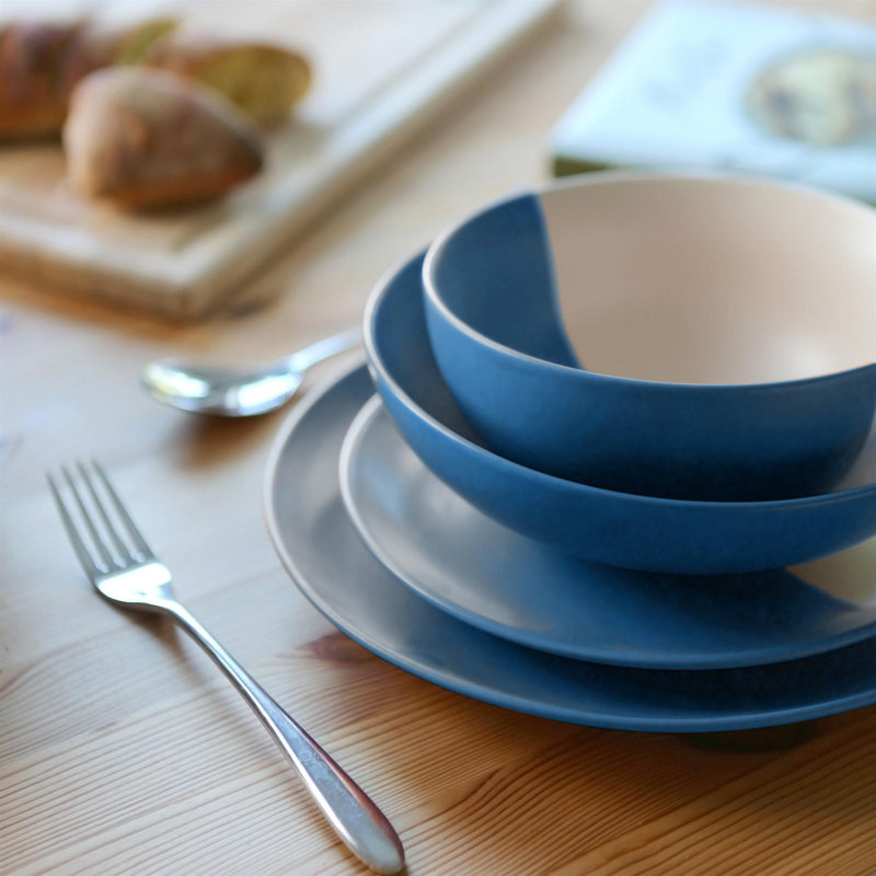 Stoneware Dinnerware - Service for 4, Blue