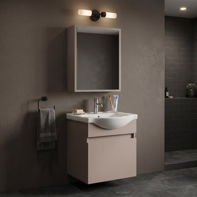 Ensemble de meuble-lavabo simple avec armoire à pharmacie Alastair