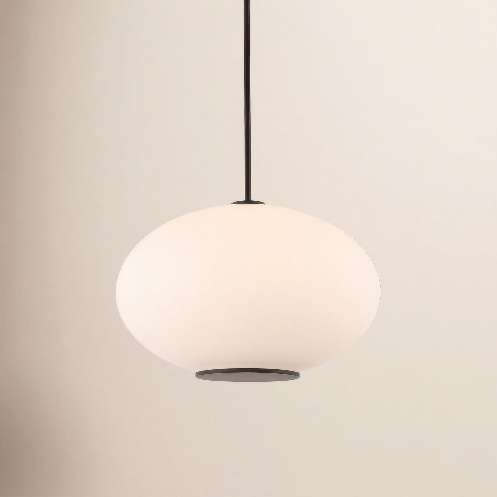 Illusion Single Light Glass Dimmable LED Pendant, Black, 3000