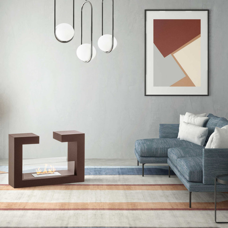 Palmieri Metro Lane 78cm W Bio-Ethanol Fireplace, Rusty Brown