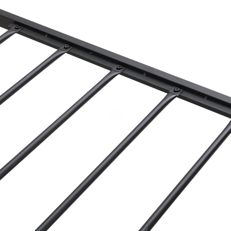Structure de lit plateforme pleine grandeur en métal avec tête de lit avec fonction de rangement en tissu d'ameublement, doublure et pied de lit USB avec tiroirs
