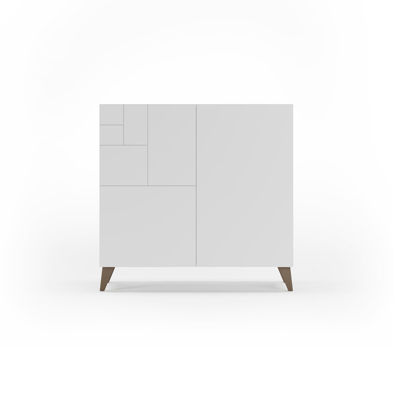 12 Pair Shoe Storage Cabinet, White/Moka