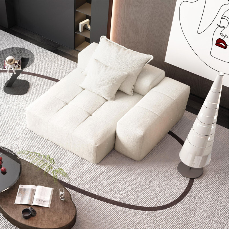 Modern Oversized Modular Sectional Sofa, Beige