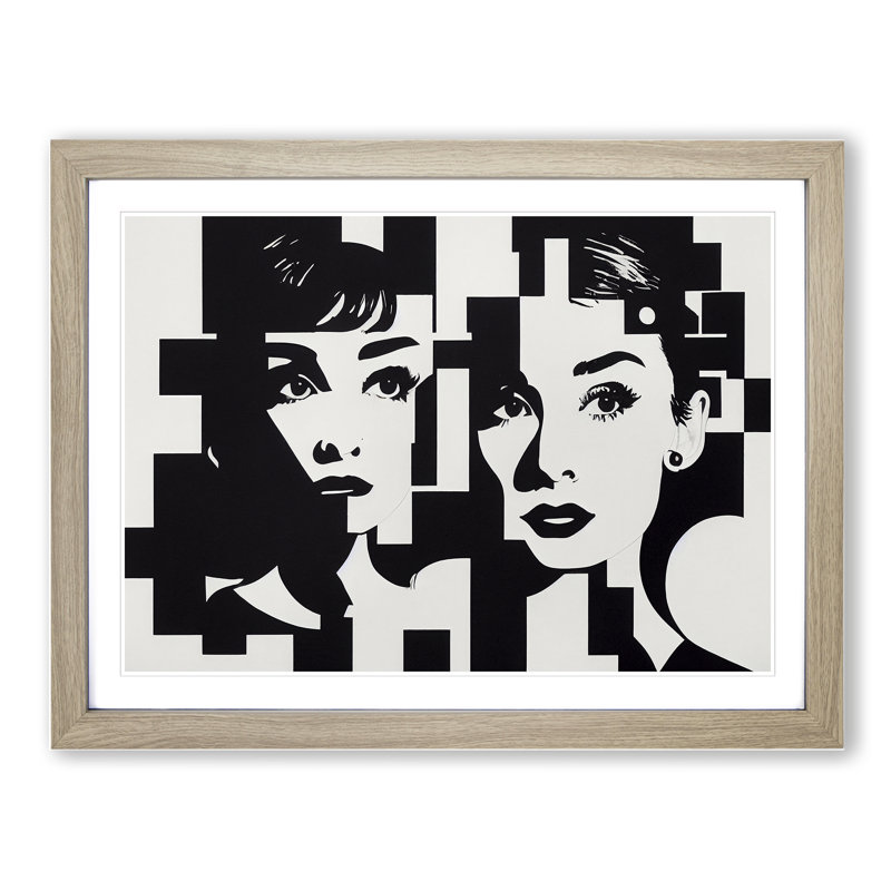 Abstract Women - Framed Print, 34cm H x 46cm W x 2cm D, Oak