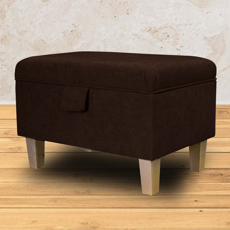 50cm Wide Rectangle Solid Colour Footstool Ottoman with Storage