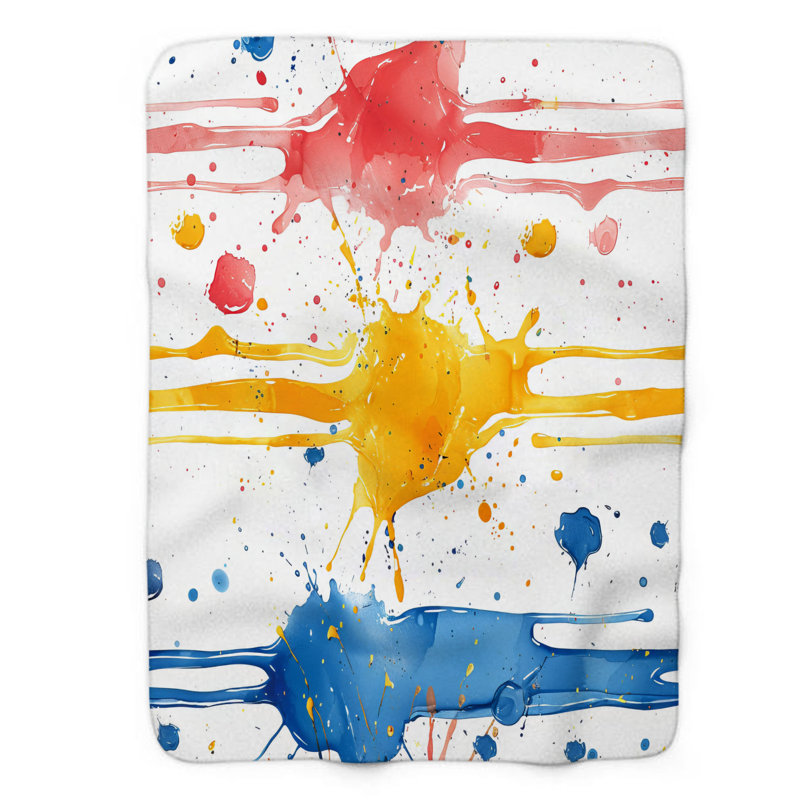 Paint Splatter - 1 pièce Sherpa Premium, Lit simple
