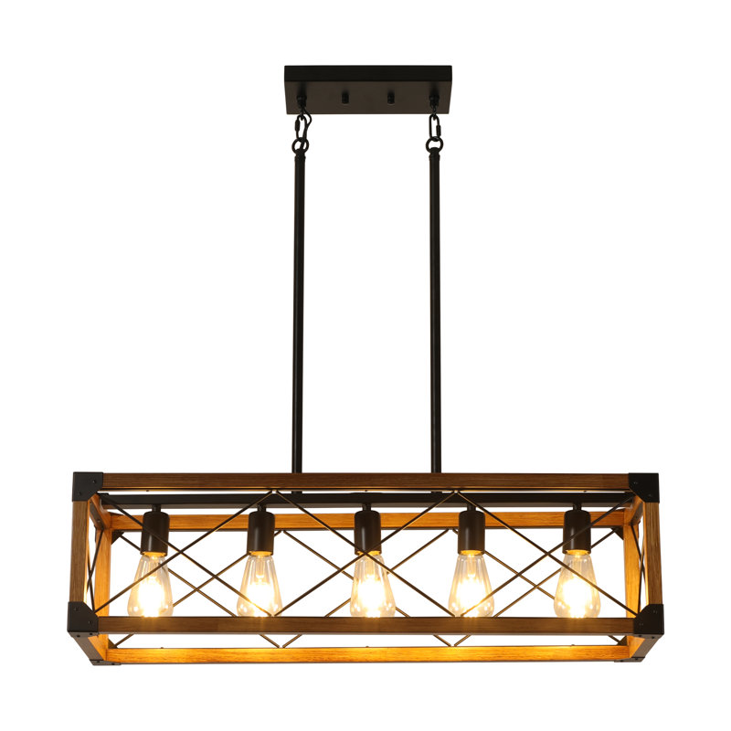 Dejaa 5 - Light Kitchen Island Pendant, Brown/Black