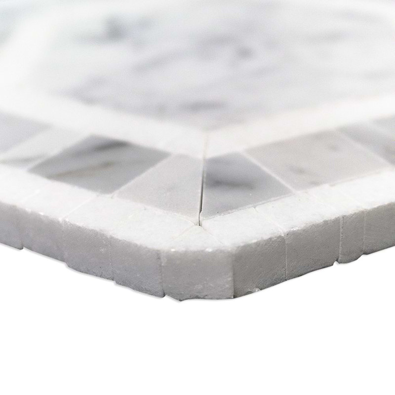 Nova 6" Hexagon Polished Marble Mosaic Tile, Lynx