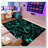 59"X39" Black Green 3D Gaming Rug - Game Controller Carpet For Boys' Bedroom Teen Room Living Room Playroom Decor