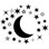 Adhésif décoratif lune et étoiles Barnsdall (ensemble de 27)