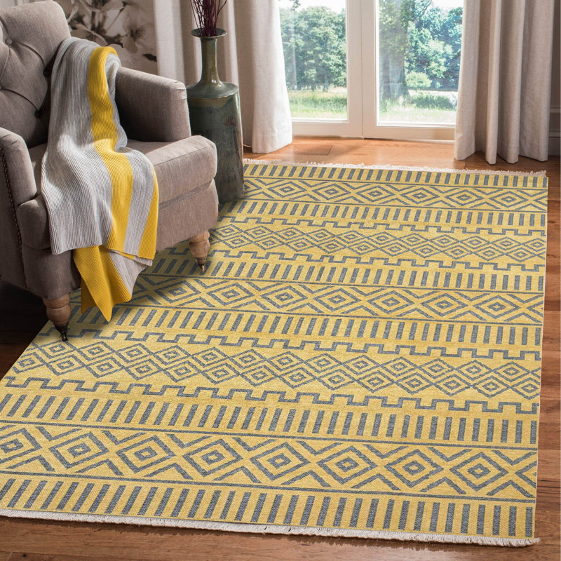 Tapis géométrique en jute tissé à la machine Constantine, Tapis de couloir 2 pi 7 po x 9 pi 10 po