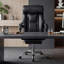 Fauteuil de bureau à hauteur ajustable avec repose-pieds Fauteuil d'ordinateur confortable à dossier haut Fauteuil de jeu inclinable en cuir durable