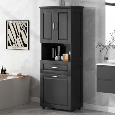 Tall Bathroom Cabinet With Laundry Basket
