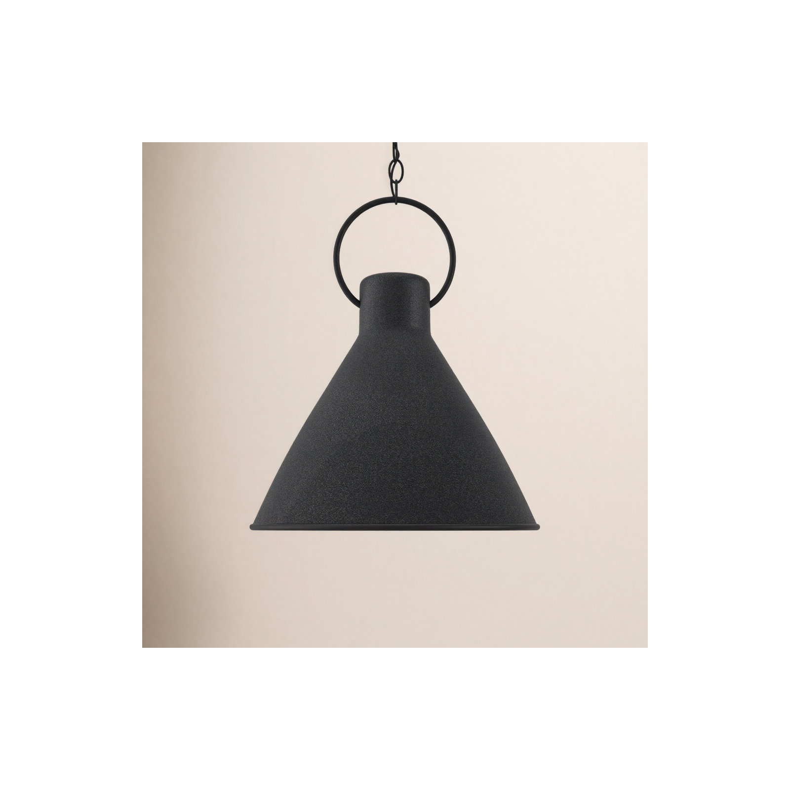 Dax Single Light Metal Dimmable Pendant, Aged Zinc, 21.5" H x 18" W x 18" D