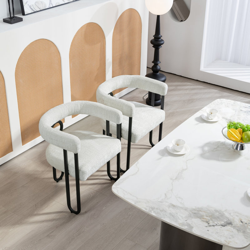 Chaise d'appoint, ensemble de 2 chaises d'appoint rembourrées de conception contemporaine, chaises de salon, fauteuil de cuisine