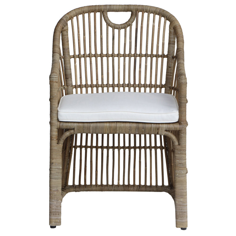 Theo Rattan Arm Chair with Cushion