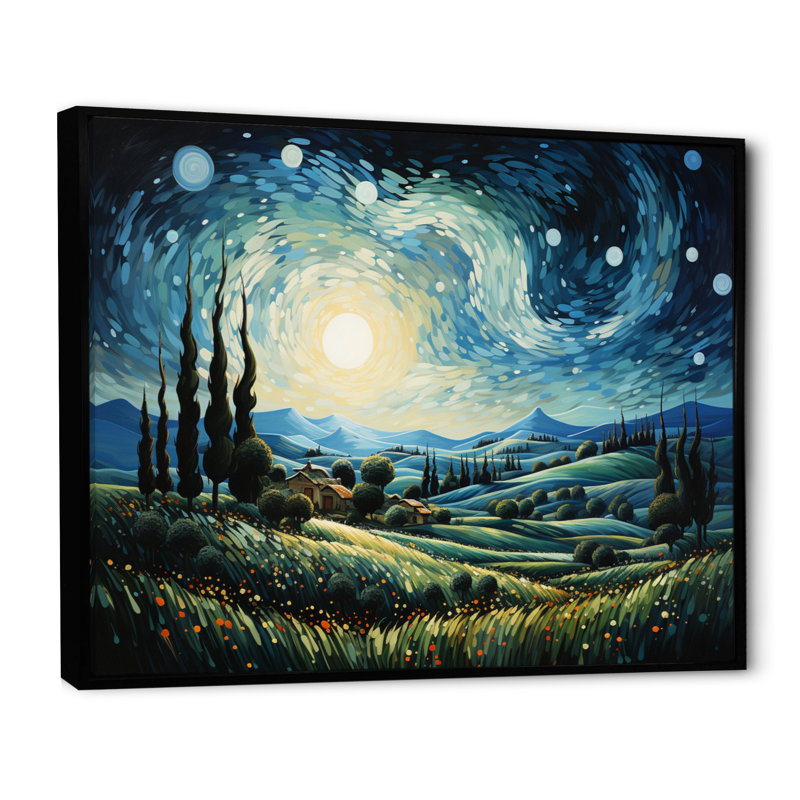 «Vangogh The Swaying Cypress I», art mural Vangogh par Vincent Van Gogh, peinture, H 34 po x l 44 po x P 1,5 po