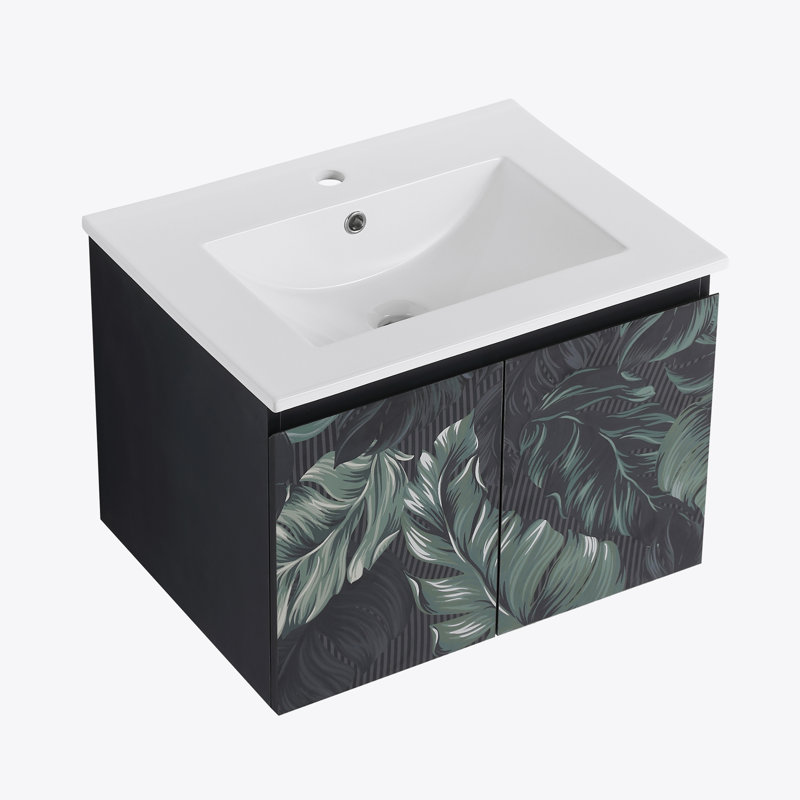 Meuble-lavabo mural 24 po avec lavabo en céramique