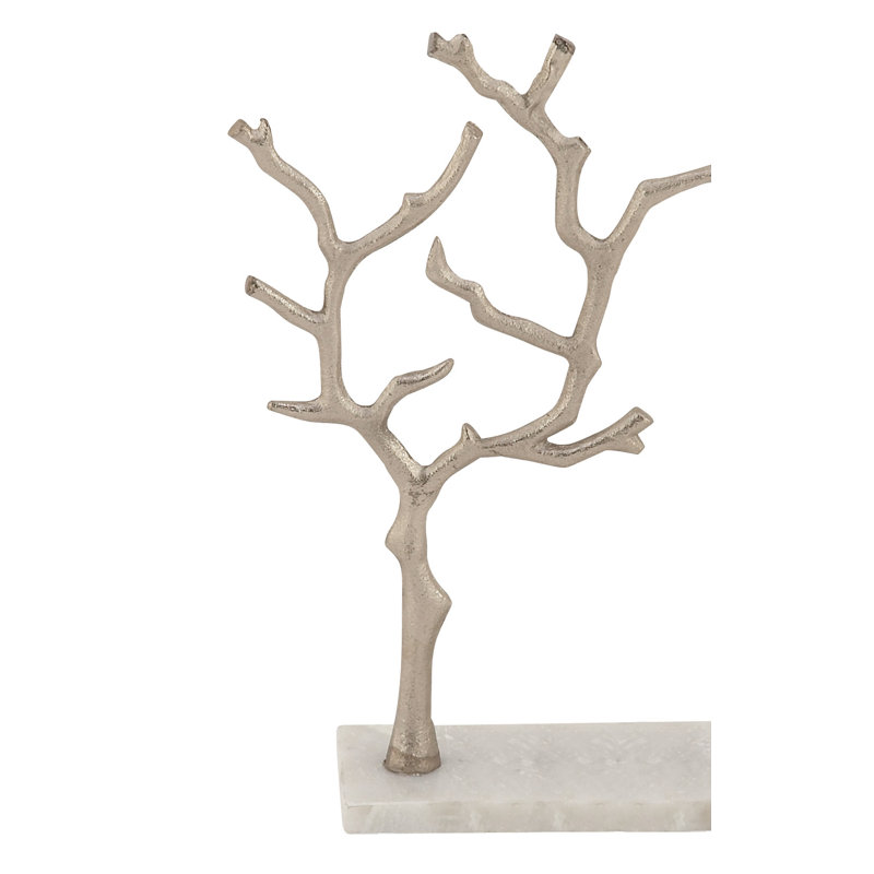 Marble Jewelry Display Stand with Rectangular Base, Argent