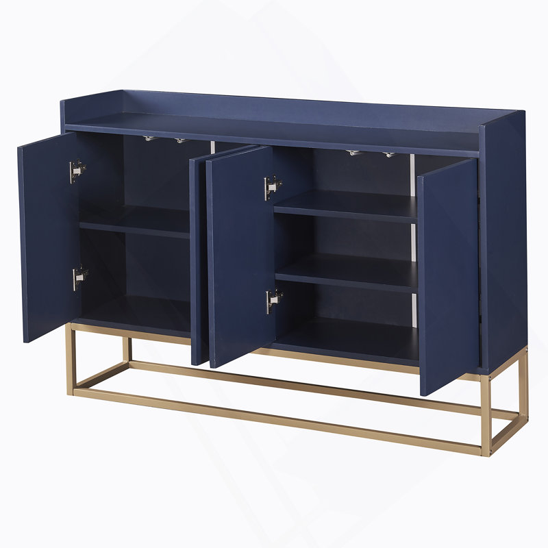 Buffet élégant avec buffet et grand espace de rangement pour la salle à manger, Marine