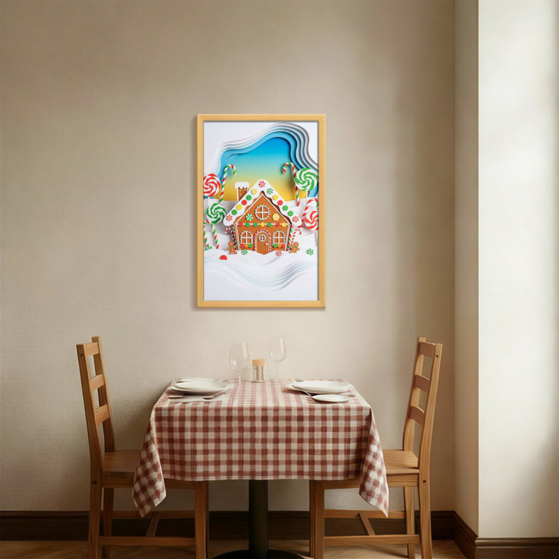Scène de Noël maison en pain d'épice, H 18 po x l 12 po