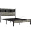 Structure de lit, structure de lit plateforme en bois, avec rangement et 2 tablettes, pas de bruit, pas besoin de sommiers, outils faciles à assembler, grand espace de rangement sous le lit, antique