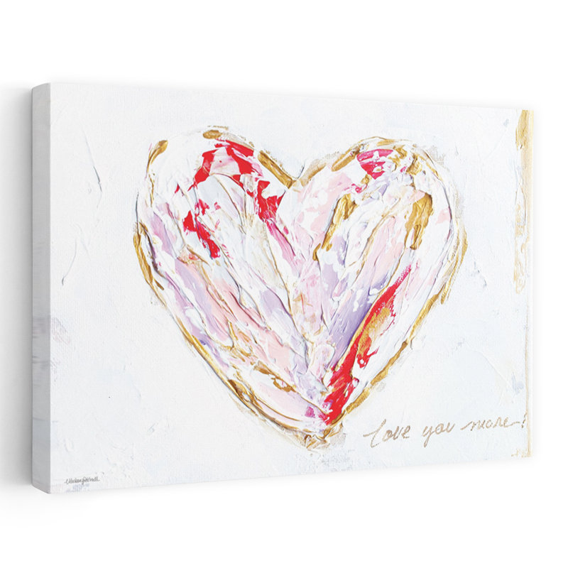«Love You More Heart I», art contemporain abstrait, 24" H x 16" W