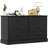 Amiyra Wallburg 6 Drawer Dresser 47.3'' W Wood Double Dresser for Bedroom, Modern Chest of Drawers for Living Room Closet, Black-364910834