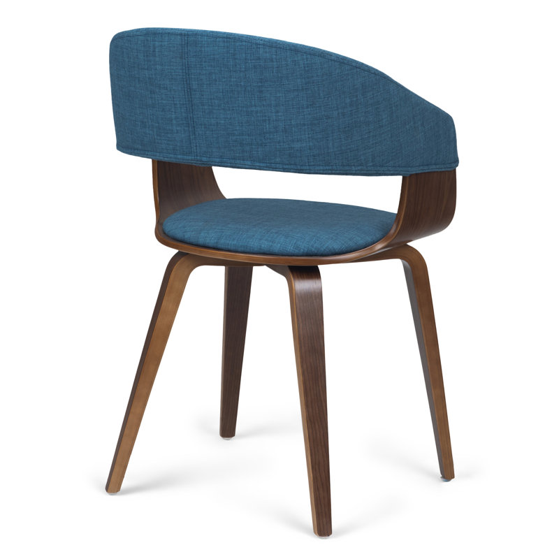 Lowell Blue Linen Upholstered 7-Piece Mango Wood Dining Set