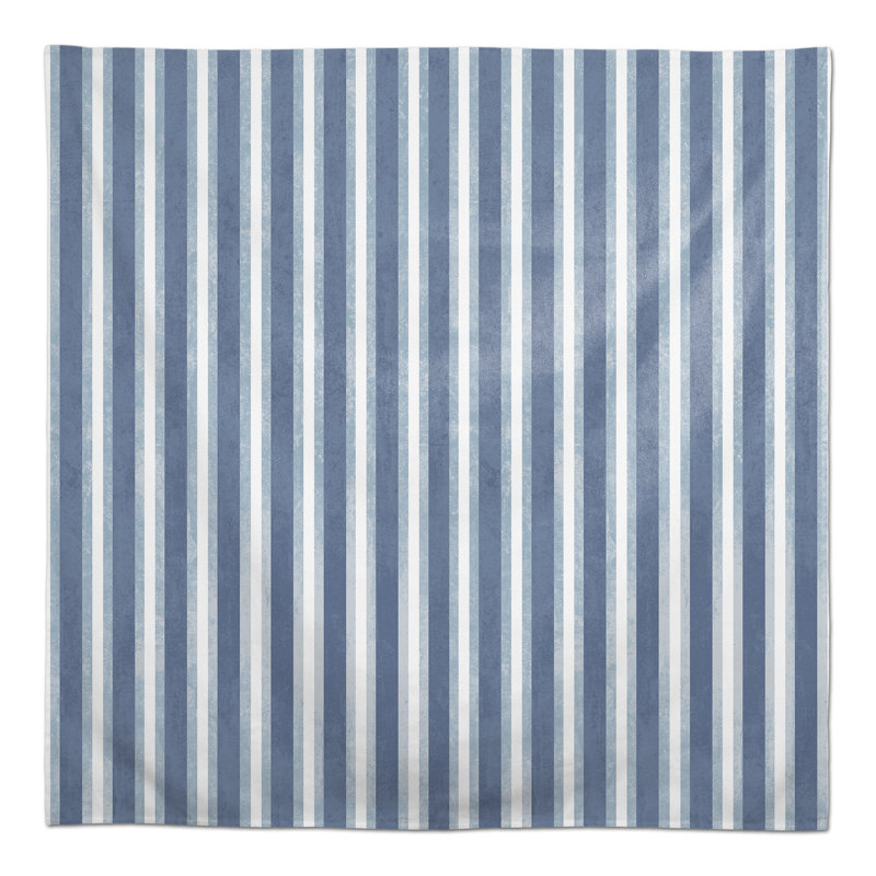Calin Striped Cotton Blend Square Tablecloth