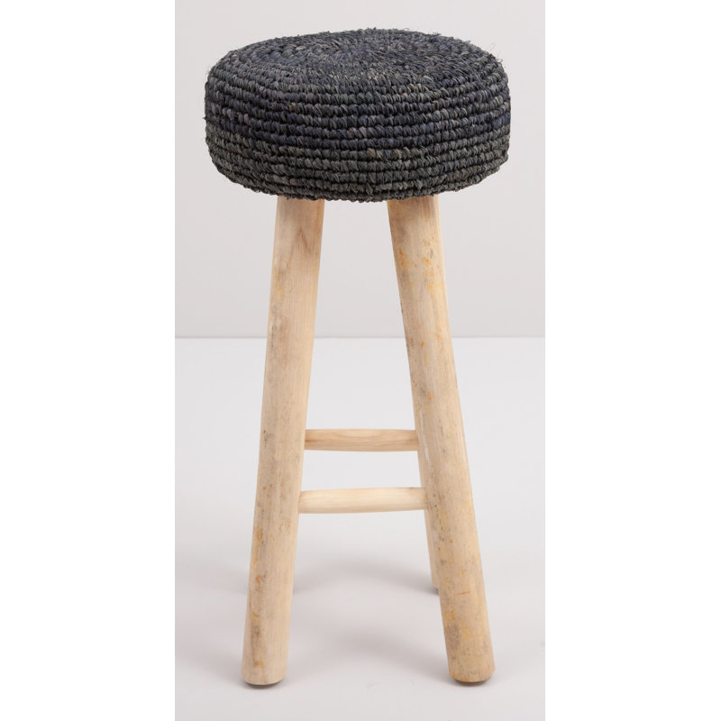 Baysidevillage Counter Stool with Solid Wood Frame, Black