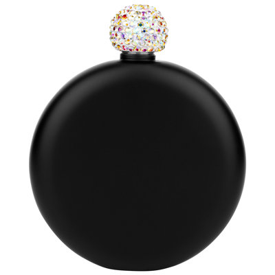 Flasque ronde avec couvercle en strass