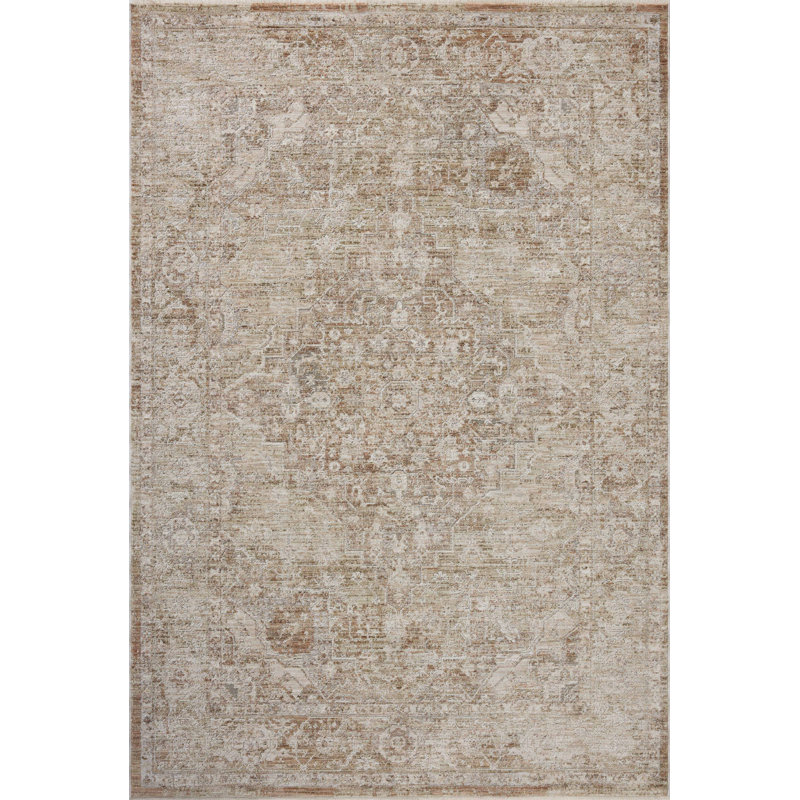 Loloi Kahmel Natural / Clay Area Rug, Rectangle 11'6" x 15'6"