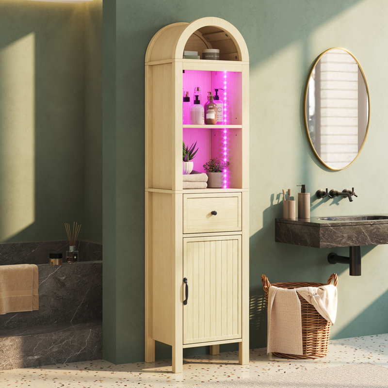 Bathroom Storage, Natural Wood