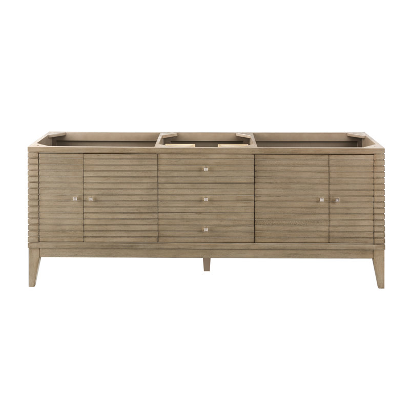 Linear 72'' W Single Bathroom Vanity Base, Whitewashed Walnut