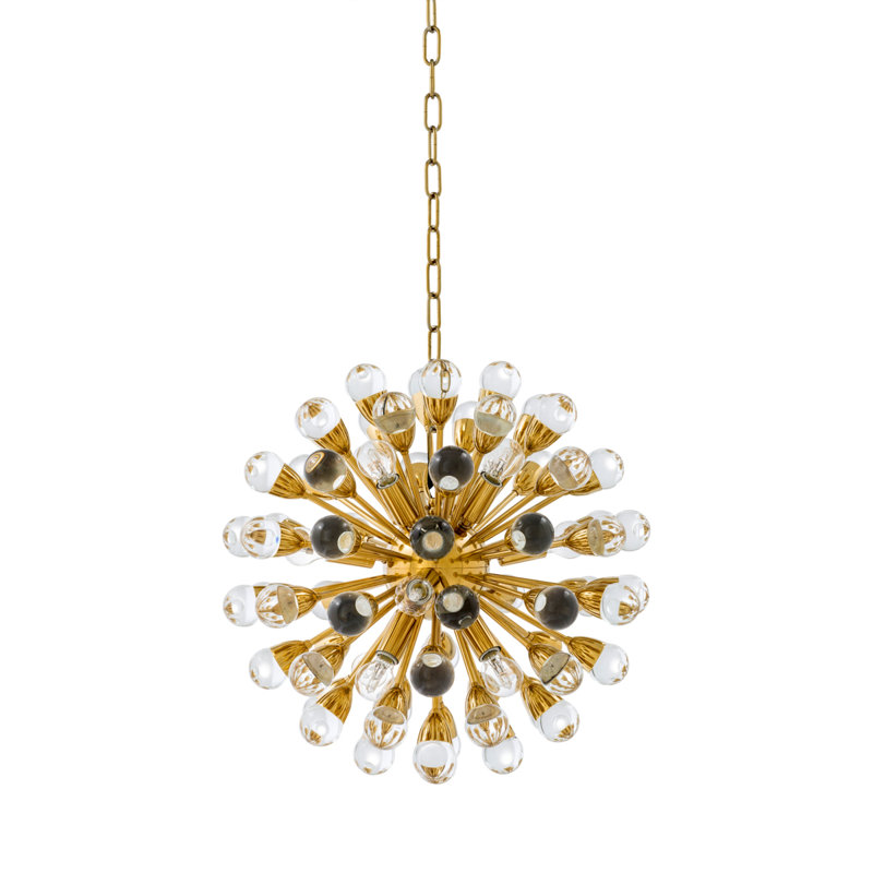 Antares 12 - Light Sputnik Sphere Chandelier, Gold, 79" H x 20" W x 20" D