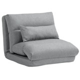 Folding Floor Chair, Convertible Lazy Sofa Bed, Floor Couch With 6-Position Adjustable Backrest And Pillow For Reading, Gaming, Meditating, Gray
