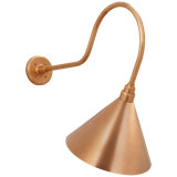 Thomas O'Brien, "Academy 26" Angled Flynn Barn Light in Soft Copper with 12.5" Conical Savannah Shade