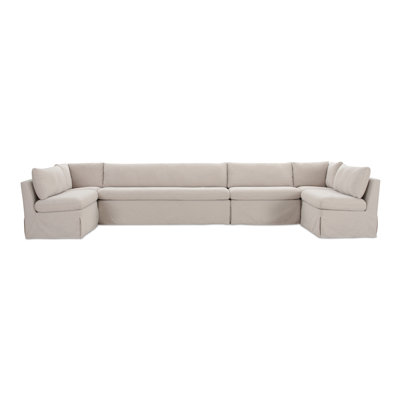 Gusella Slipcover Dining Banquette Beige 121In