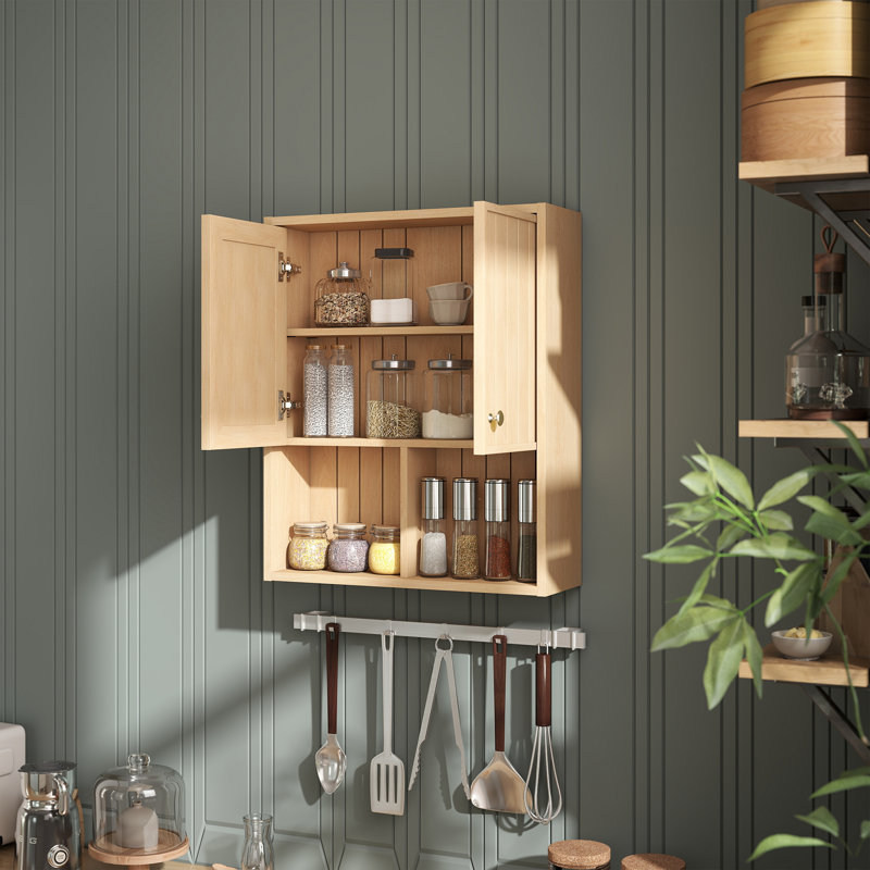 Armoire de rangement flottante polyvalente avec portes fermées et tablettes réglables - idéale pour la salle de bain, la cuisine, le salon et le bureau à domicile