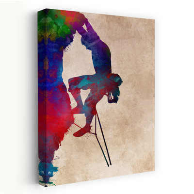 «Vibrant Climbing Silhouette Abstract Contemporary Mountain Winter», art mural