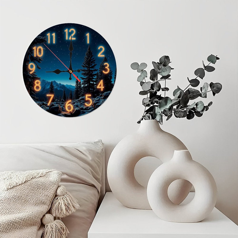 Décoration murale horloge nuit