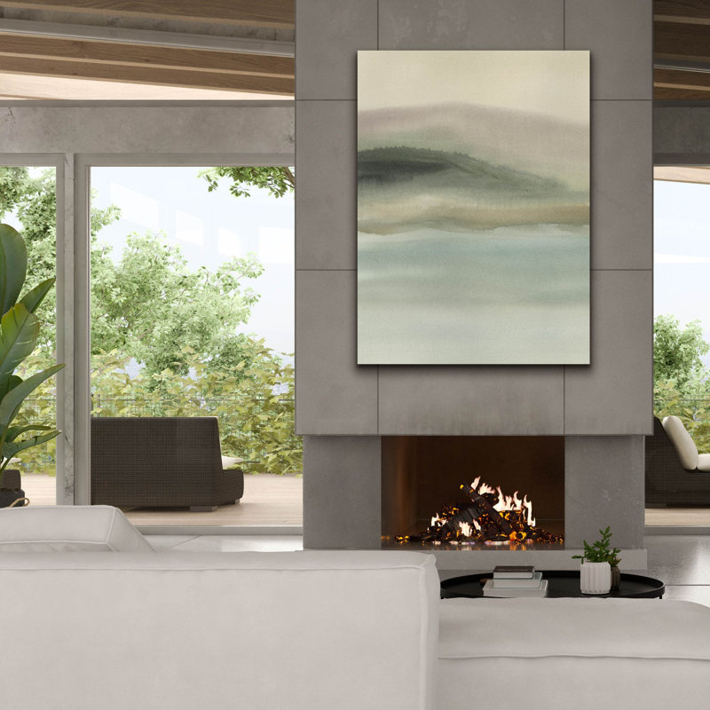 Toile épique «Misty Lake Mornings 2» par Ethan Harper, graffiti épique, 40 po x 54 po