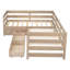Lit plateforme simple en forme de L avec trois tiroirs de rangement, naturel-1440174259
